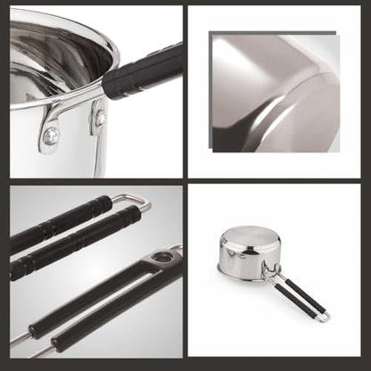 Image 7 of neelam Stainless Steel Sauce Pan, 1150ml, 1 Piece (Silver)