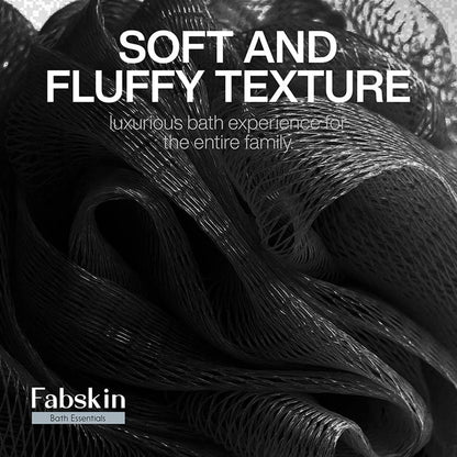 Image 6 of Fabskin Bath Brush Loofah For Men & Women With Long Plastic Handle Black
