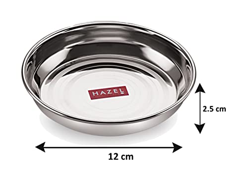Image 4 of HAZEL Stainless Steel Plates Set for Halwa Serving 200 ML Set of 4