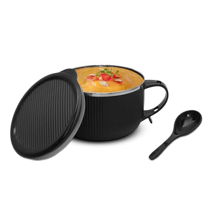 Image 4 of Jaypee Plus Stainless Steel Ribtok Meal Bowl Soup Bowl with Lid & Spoon 900ml