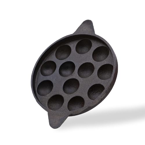 Image 3 of Nutreeware Cast Iron Paniyarakkal 12 Cavity Paniyaram Pan for Home Cooking