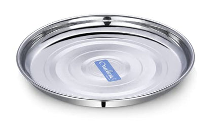 Image 4 of neelam Stainless Steel 12, 22 Gauge Diamond Thali Set of 6, 26.5 cm