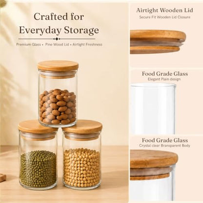 Image 4 of ExclusiveLane Basics Crystal Bloom Airtight Glass Container Set of 3 300 ml