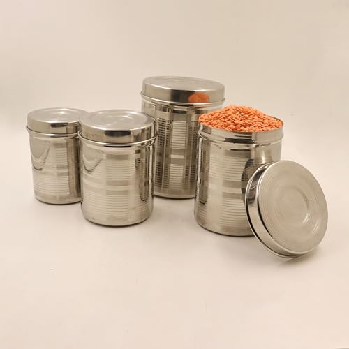 Image 1 of Default Title for the product Spillbox Stainless Steel Utensil Vertical Canisters Set of 4 1060 gm