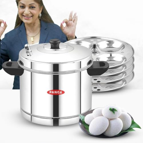 Image 1 of Default Title for the product PANCA Stainless Steel Idli Maker 16 Idli 4 Plate Steamer Induction Base