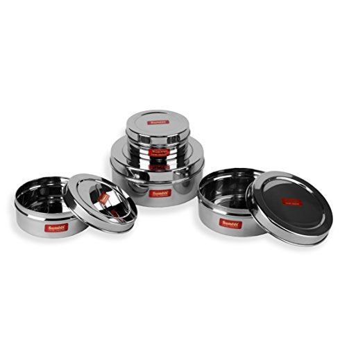 Image 6 of Sumeet Stainless Steel Flat Canisters Set of 4Pcs