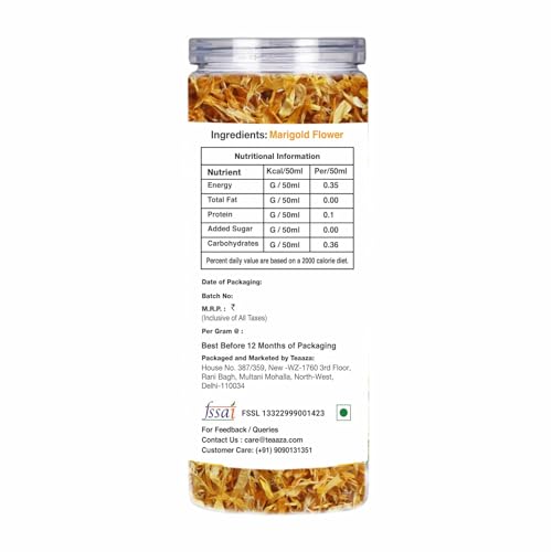 Image 2 of Teaaza Marigold Flower Tea | Marigold Tea Leaves-30G X 2, 120 Cups