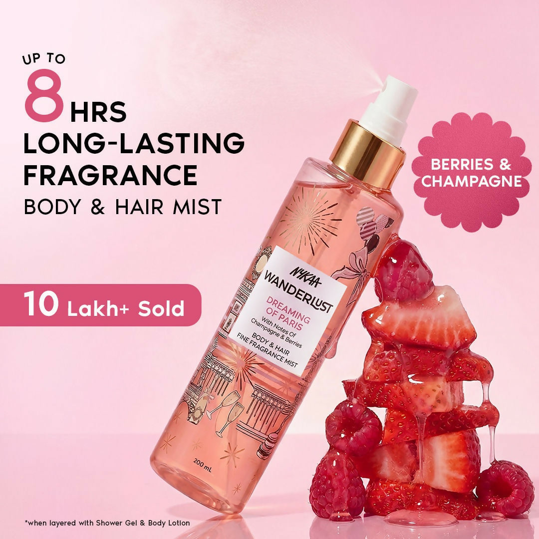 Image 2 of Wanderlust Body & Hair Mist - Dreaming of Paris Long Lasting Perfume, Champagne & Berries