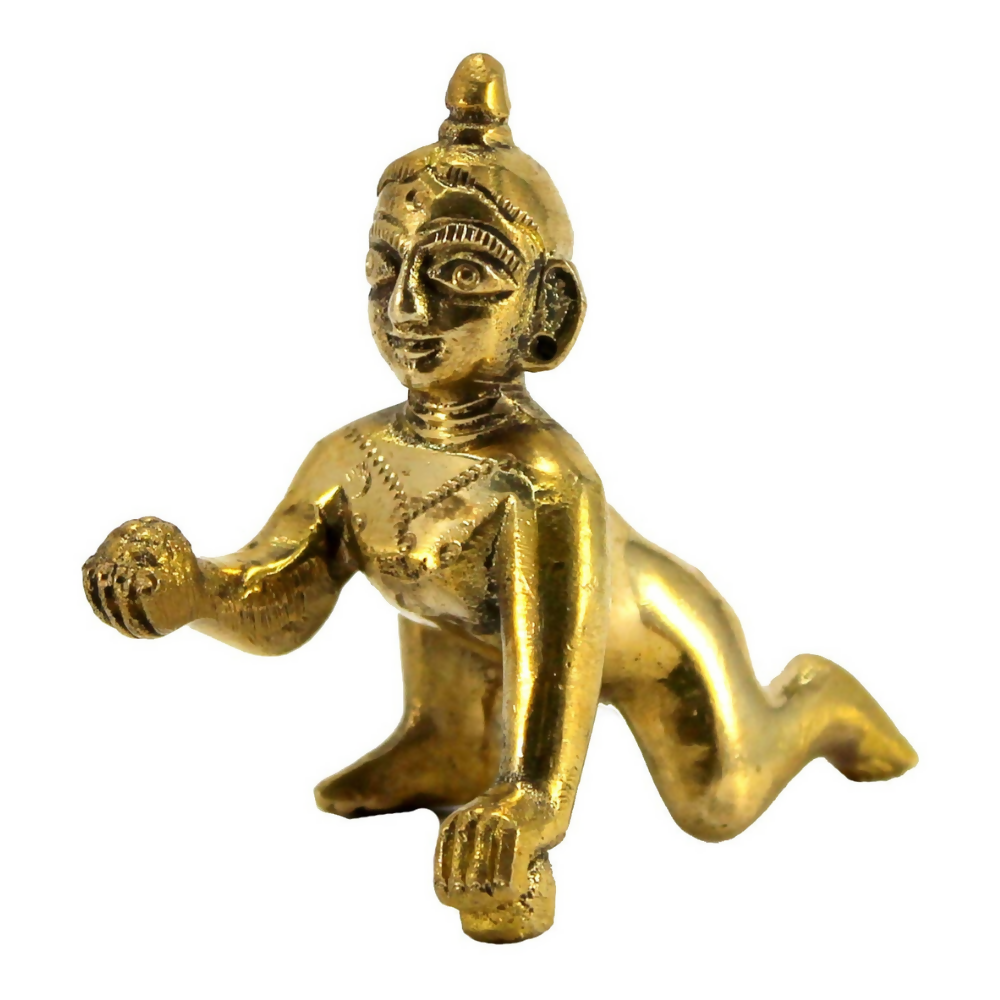 Image 1 of Default Title for the product Stonkraft Brass Gopal Laddoo Baby Krishna