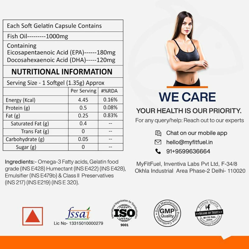 Image 5 of MyFitFuel Salmon Fish Oil Omega 3 1000mg Capsules