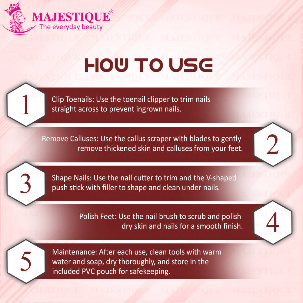 Image 3 of Majestique Professional Manicure And Pedicure Tools Kit - Color May Vary