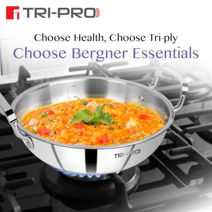 Image 5 of BERGNER BE Essentials Tripro Triply Stainless Steel 24cm Kadai, 2.8L