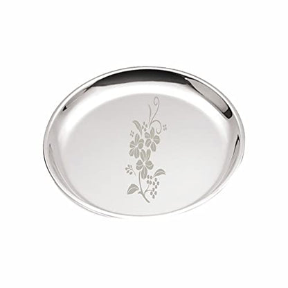 Image 1 of Default Title for the product neelam Stainless Steel Lazer Etching Plate Set of 4, 27.5 cm