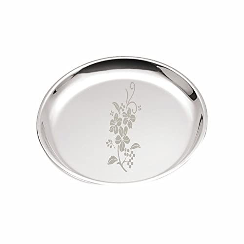 Image 3 of neelam Stainless Steel Lazer Etching Plate Set of 4, 27.5 cm