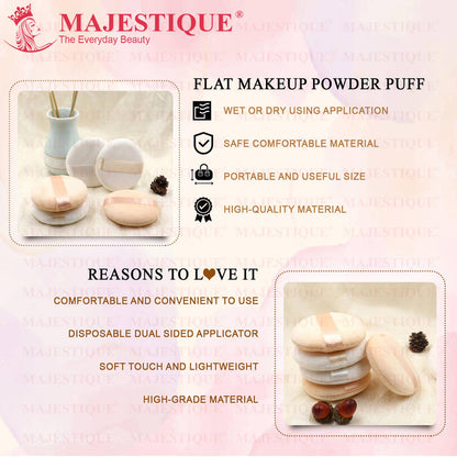Image 4 of Majestique Flat Powder Puff - Soft Pink Face Pad - Color May Vary