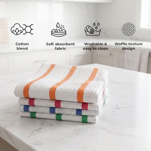 Image 4 of HAZEL Cotton Waffle Kitchen Towel 40x60cm Pack of 4