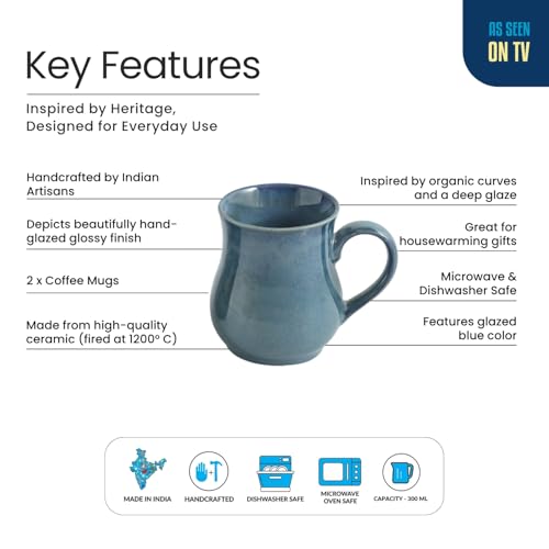 Image 5 of ExclusiveLane Belly Pot Ceramic Coffee Mugs Set of 2 300 ml