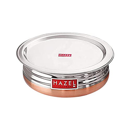 Image 7 of HAZEL Copper Bottom Uruli with Lid 1700 ML
