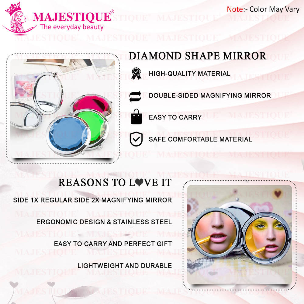 Image 7 of Majestique Crystal Edge Beauty Folding Mirror With Magnification