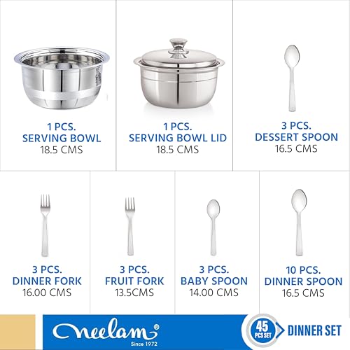 Image 10 of neelam Stainless Steel Dinner Set