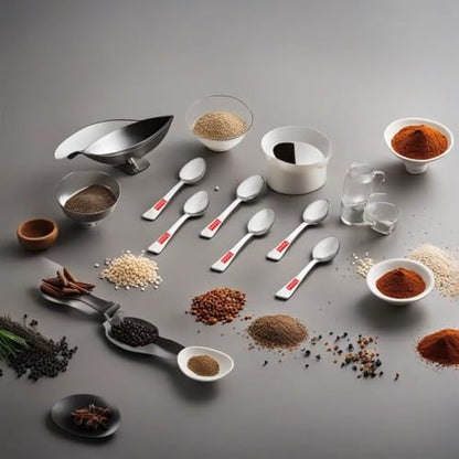 Image 1 of Default Title for the product HAZEL Stainless Steel Masala Spoons Set of 6, 8.8 Cm