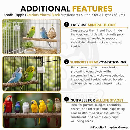 Image 5 of Foodie Puppies Natural Mineral Block for Birds – 5 Pieces (250g)