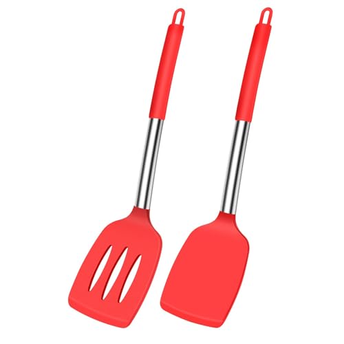 Image 3 of RED for the product Carrot Silicone Spatula Turner Set