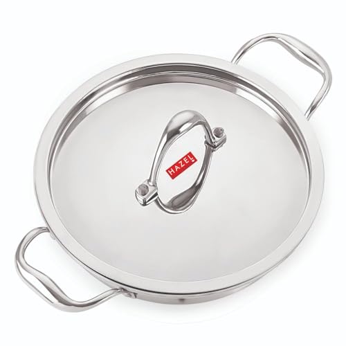 Image 11 of Triply Kadhai and Steel Lid / 2600 ml for the product HAZEL Triply Stainless Steel Kadhai