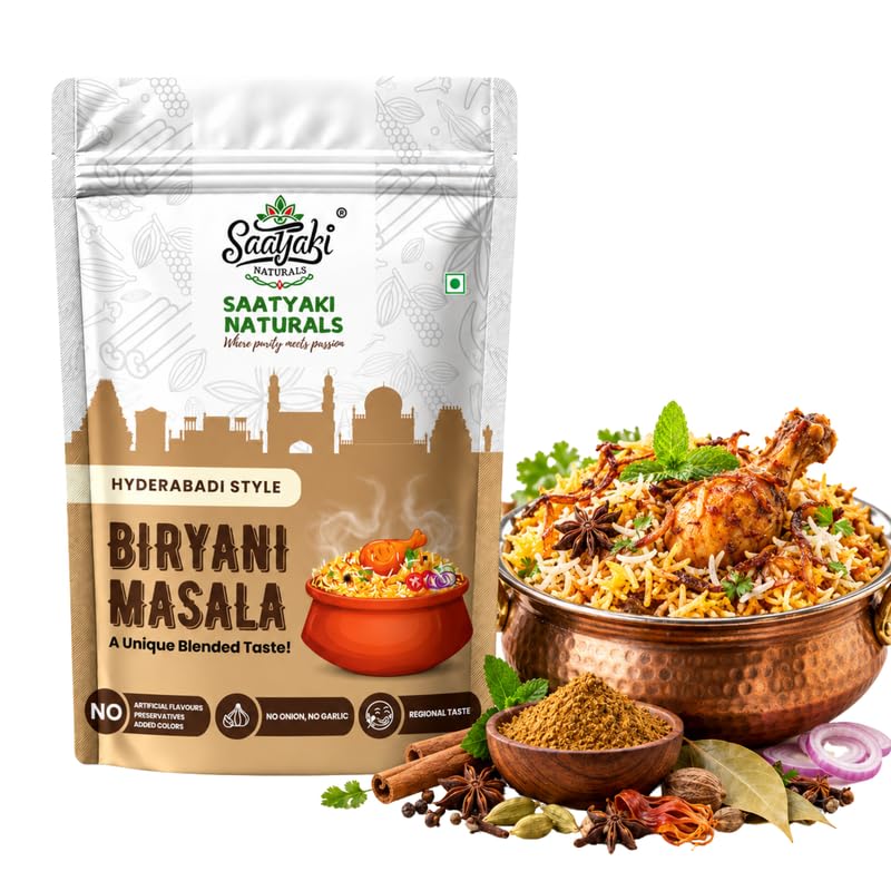 Image 1 of 100 g (Pack of 1) for the product SAATYAKI NATURALS Hyderabadi Biryani Masala