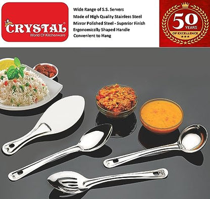 Image 5 of Crystal Square Stainless Steel Serving Spoon, Silver