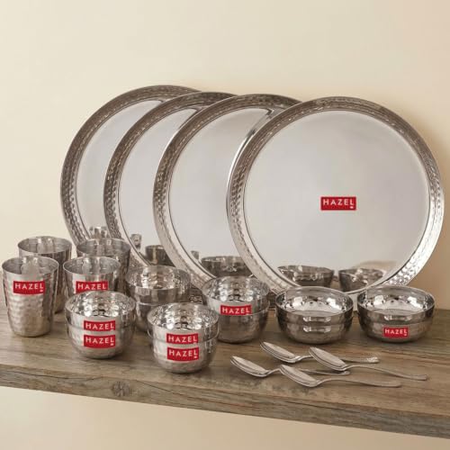 Image 17 of 24 / Hammered Set for the product HAZEL Stainless Steel Dinner Set