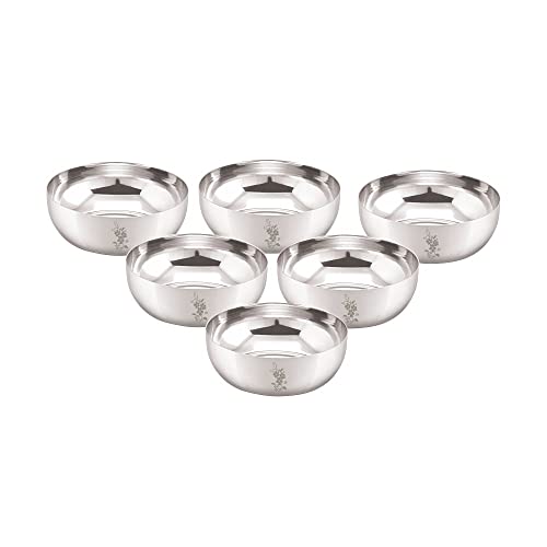 Image 2 of neelam Stainless Steel Halwa Plate Set of 6, 13 cm, 18 Gauge