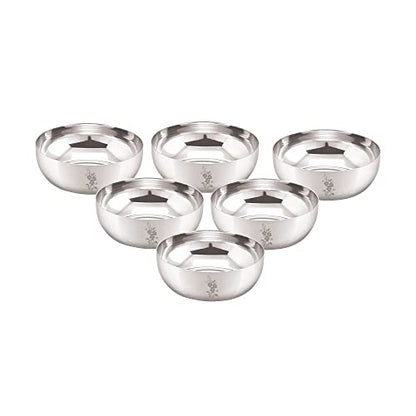Image 2 of neelam Stainless Steel Halwa Plate Set of 6, 13 cm, 18 Gauge