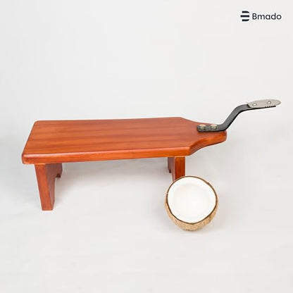 Image 7 of Bmado Traditional Wooden Coconut Scraper Stool Type with Sharp Stainless Steel Blade