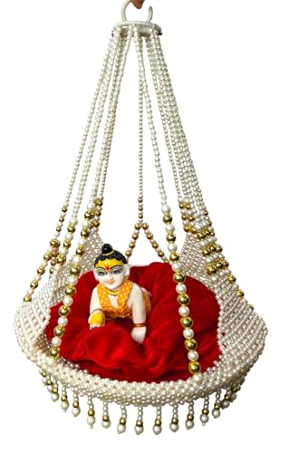 Image 1 of For Idol Size 0,1 & 2 for the product Partish Handcrafted Hanging Moti Jhula for Laddu Gopal Ji
