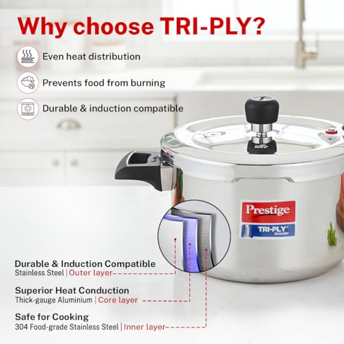 Image 7 of Prestige 5 Litre Triply Svachh Outerlid Pressure Cooker