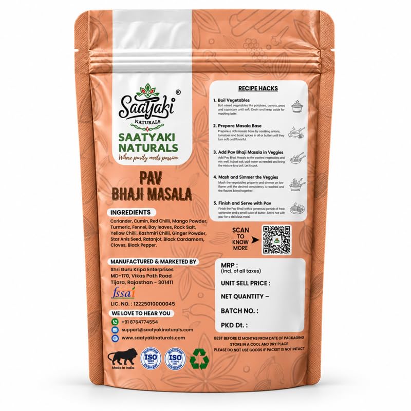 Image 7 of SAATYAKI NATURALS Pav Bhaji Masala
