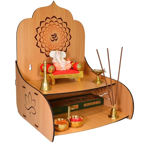 Image 1 of Default Title for the product 11 Strokes Samarpan Wooden Pooja Mandir for Home Small Size