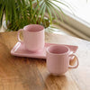 Image 1 of Pink for the product ExclusiveLane Coral Reef Ceramic Coffee Mugs Set of 2 with Tray 300 ML