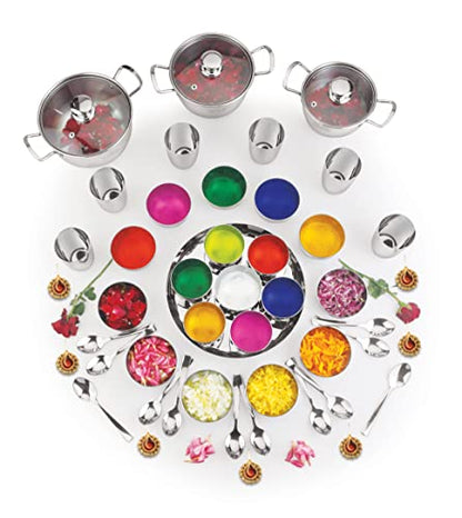 Image 6 of neelam Stainless Steel Dinner Set, 22 Gauge Quality, Solid 51 Pcs Set Serving 6 People
