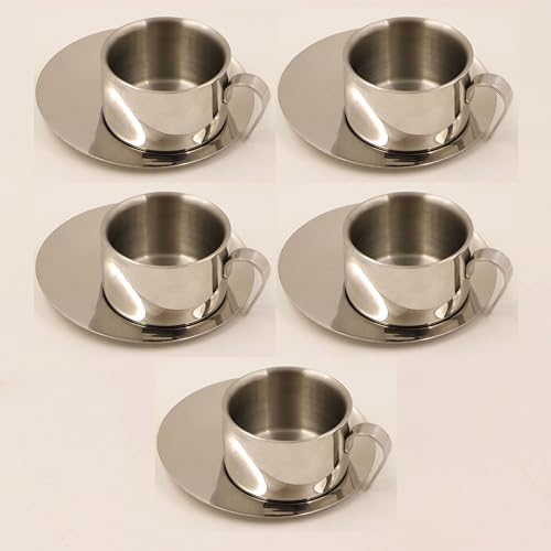 Image 5 of Pack of 5 for the product Spillbox Stainless Steel Cup and Saucer