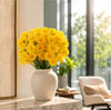 Image 1 of Default Title for the product Divyakosh Artificial Daisy Flowers Bunch for Home Decor, Pack of 5 with 150 Yellow Flowers, Faux Floral Arrangement for Vase, Living Room, Wedding, Festive & Party Decoration