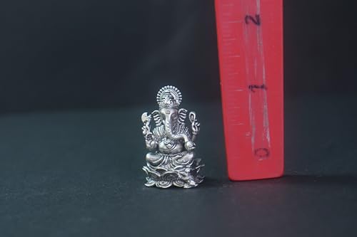 Image 4 of Dista Silvers Antique Ganesh Idol Sitting On Lotus 27.27G