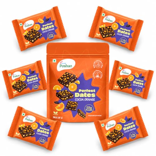 Image 1 of Default Title for the product Acme Poshan Perfect Dates Cocoa Orange Mini Protein Bars 120g (Pack of 6)