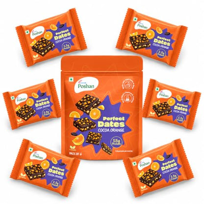Image 1 of Default Title for the product Acme Poshan Perfect Dates Cocoa Orange Mini Protein Bars 120g (Pack of 6)