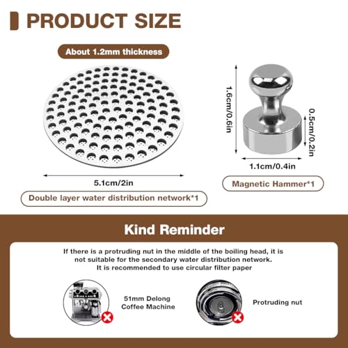 Image 2 of Supvox Puck Screen 51mm for Coffee Portafilter Magnetic Pickup Filter Disk
