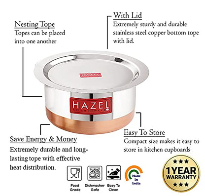 Image 10 of HAZEL Stainless Steel Patila Set with Lid