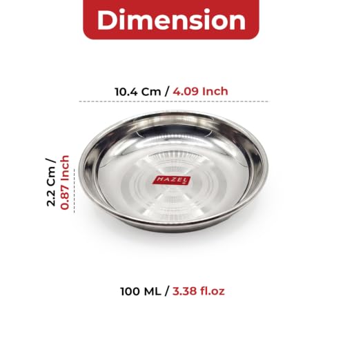 Image 3 of HAZEL Mini Stainless Steel Halwa Plate 100ml Set of 6