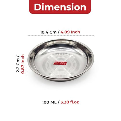 Image 3 of HAZEL Stainless Steel Halwa Serving Plates Set of 12