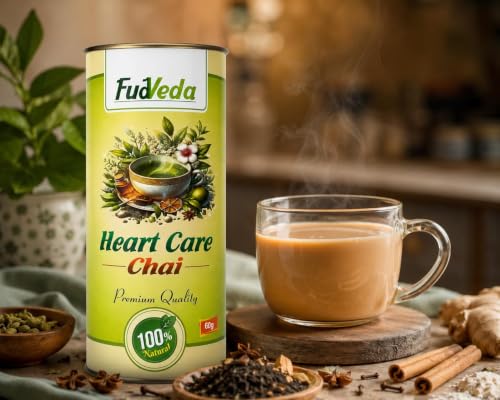 Image 2 of FudVeda Premium Natural Loose Leaf Tea Authentic Tea Blend Rich Aroma & Smooth Taste Hygienically Packed Daily Refreshment (Heart care chai)